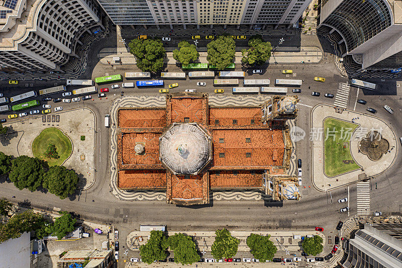 Candelaria教堂鸟瞰图，里约热内卢de Janeiro，巴西